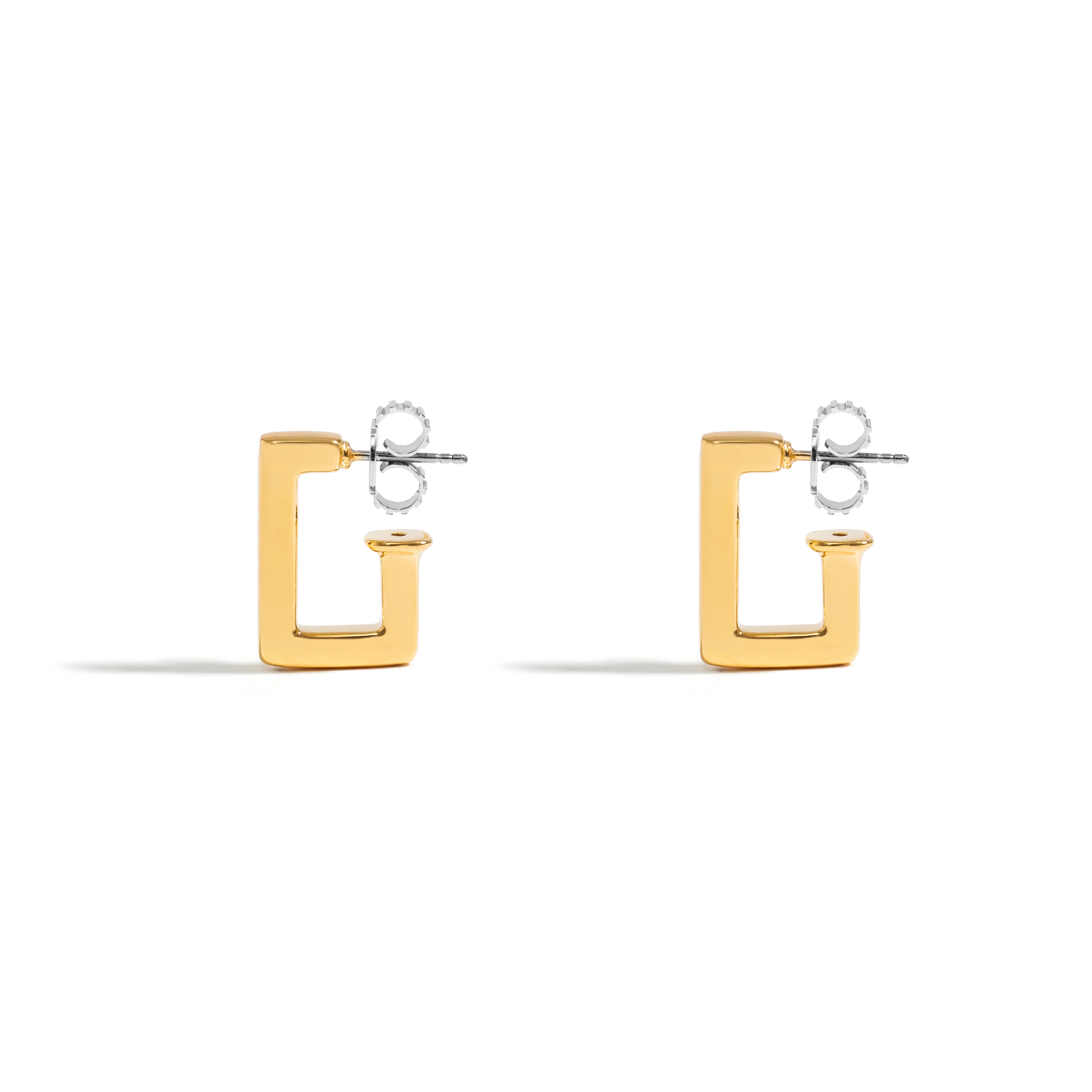 MINI ROCK HOOP EARRING IN 18K YELLOW GOLD PLATED SILVER