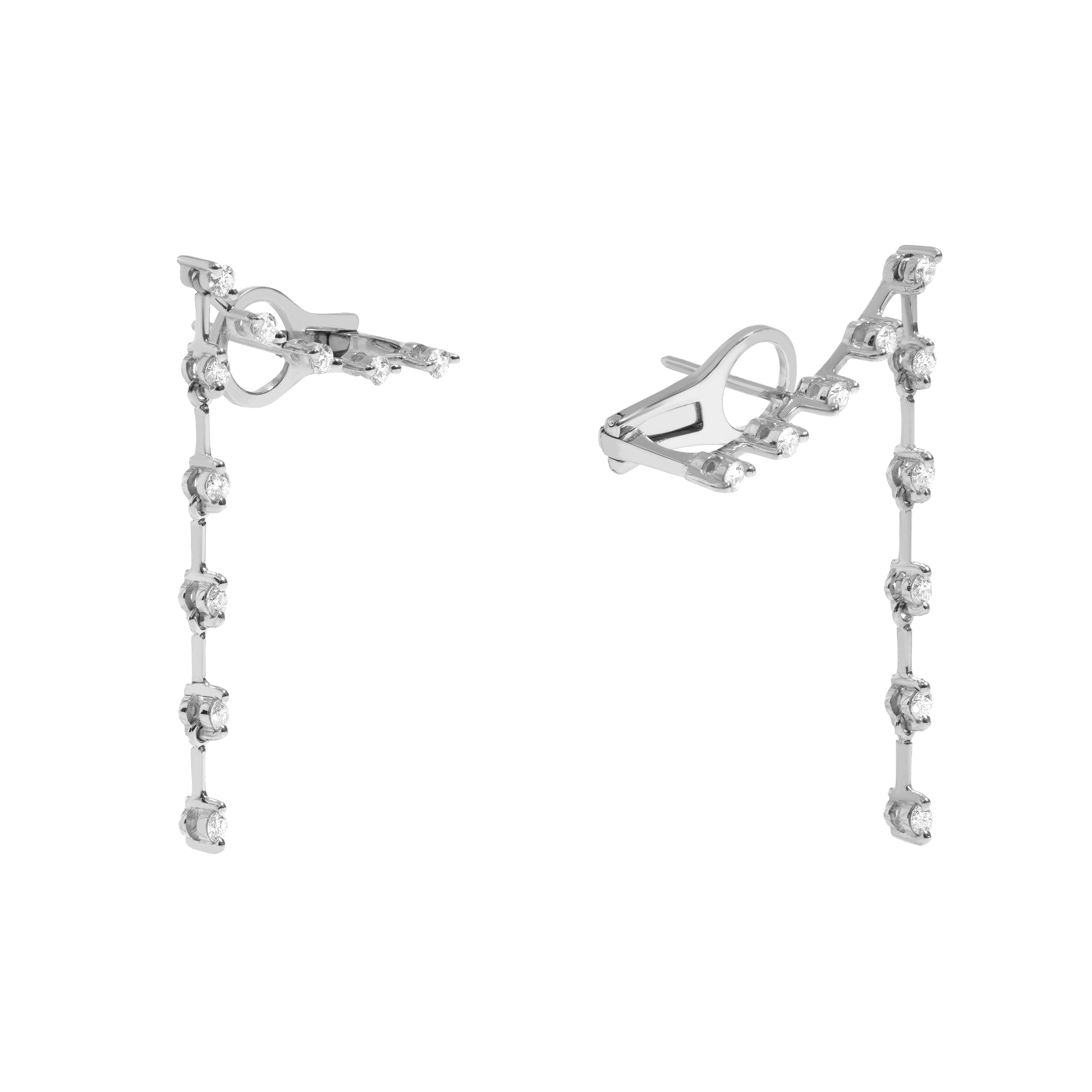 NEW VINTAGE DIAMOND EARRING IN 18K WHITE GOLD WITH DIAMOND