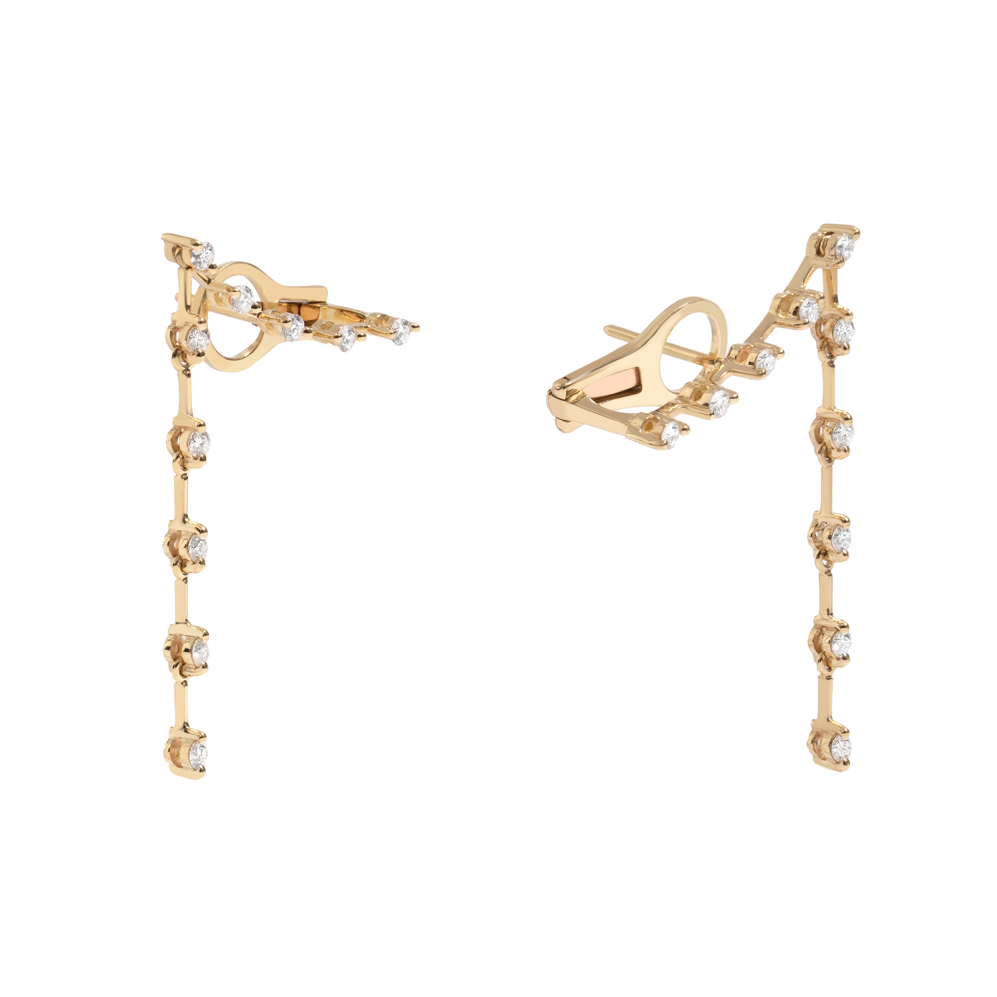 NEW VINTAGE DIAMOND EARRING IN 18K YELLOW GOLD WITH DIAMOND