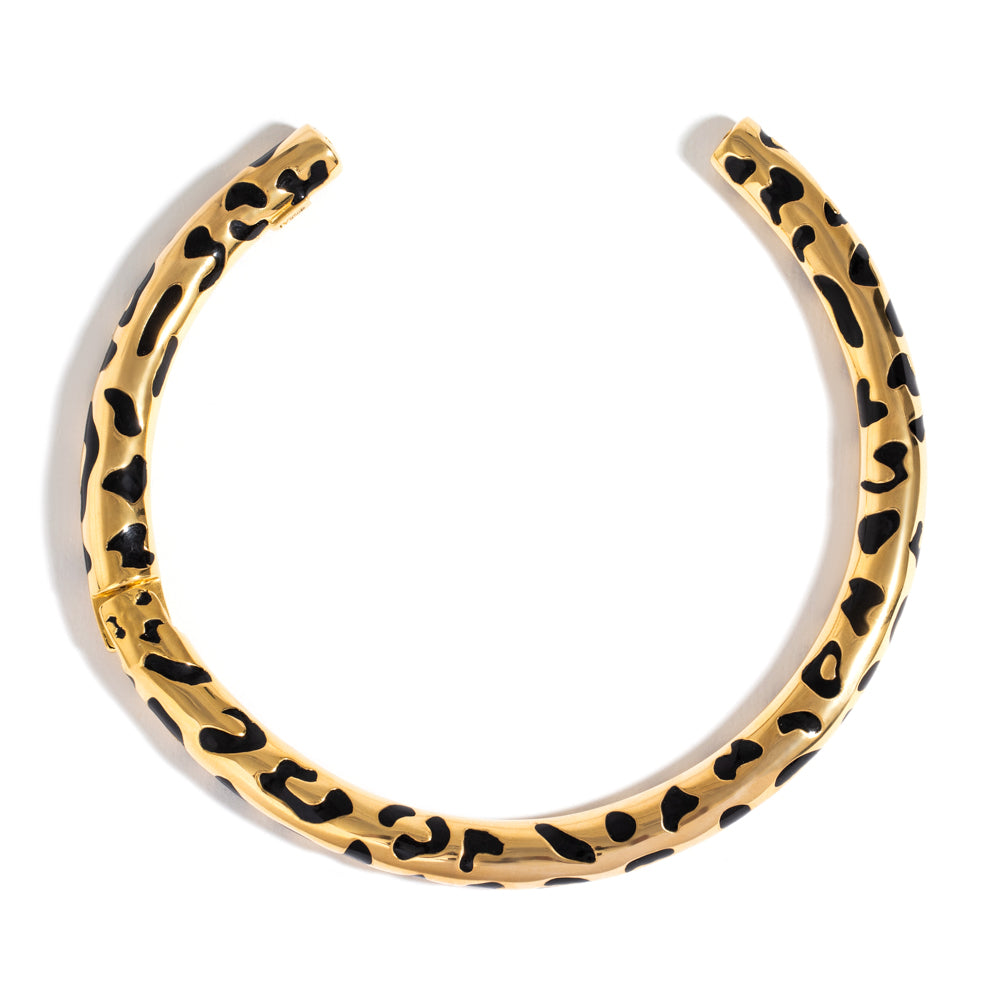 LEOPARDO NECKLACE IN 18K YELLOW GOLD PLATED SILVER WITH ENAMEL DETAILS