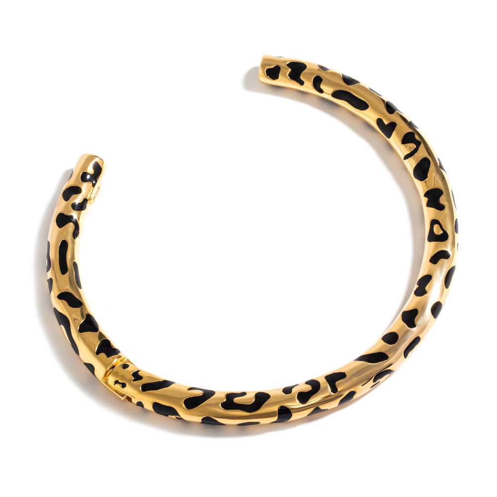 LEOPARDO NECKLACE IN 18K YELLOW GOLD PLATED SILVER WITH ENAMEL DETAILS