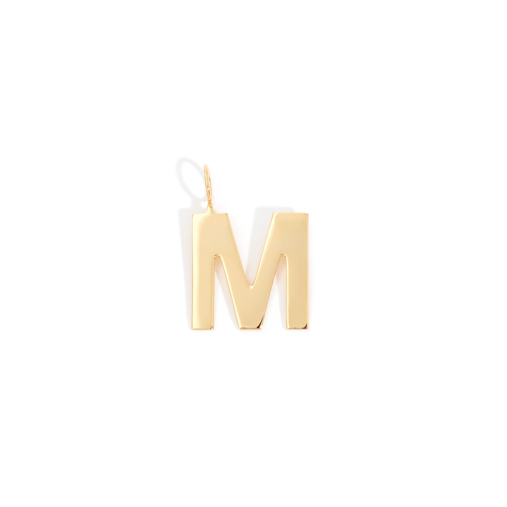 POP LARGE LETTER PENDANT IN 18K YELLOW GOLD PLATED SILVER