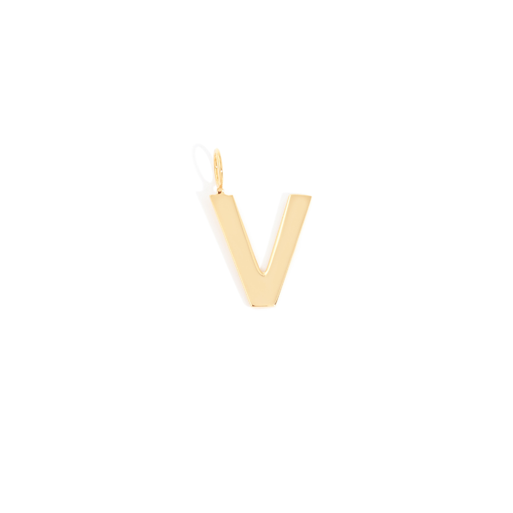 POP LARGE LETTER PENDANT IN 18K YELLOW GOLD PLATED SILVER