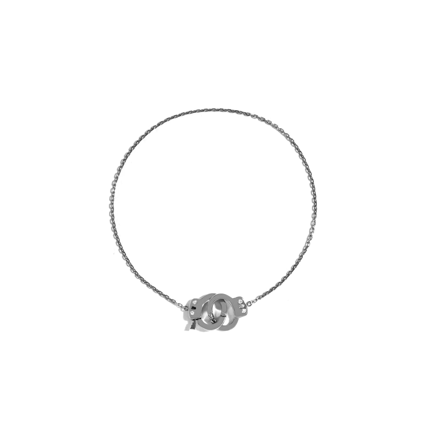 HANDCUFF BRACELET IN BLACK RHODIUM PLATED 18K WHITE GOLD WITH DIAMOND