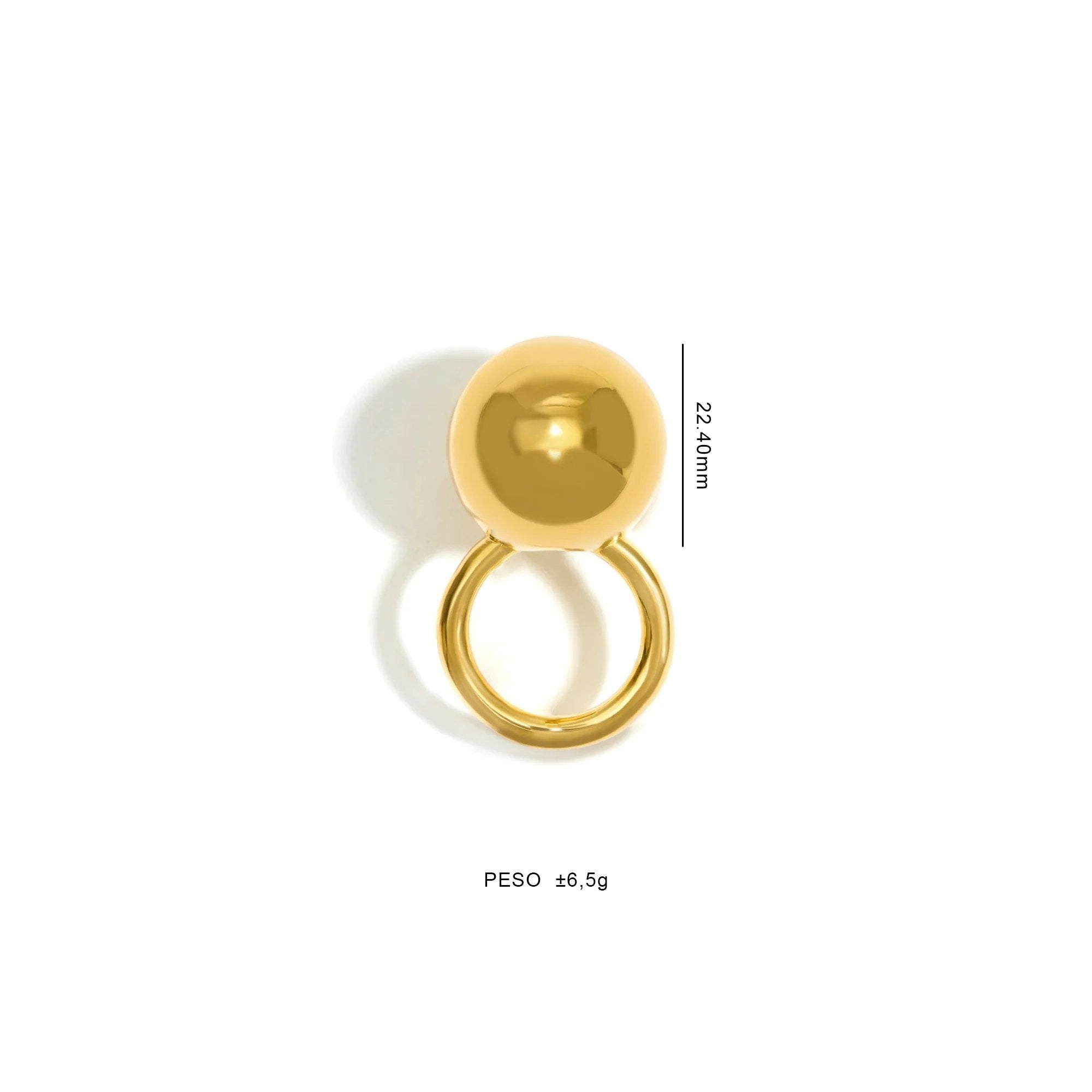 BOLD SPHERE RING | 18K YELLOW GOLD PLATED SILVER