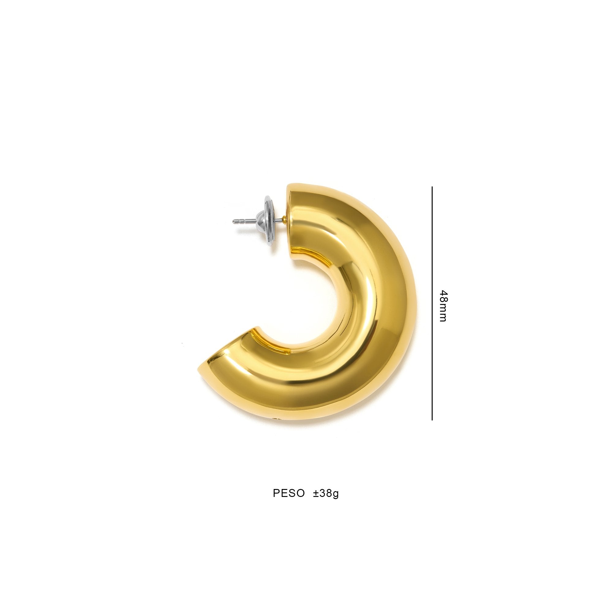 BOLD MAXI HOOP EARRING | 18K YELLOW GOLD PLATED SILVER