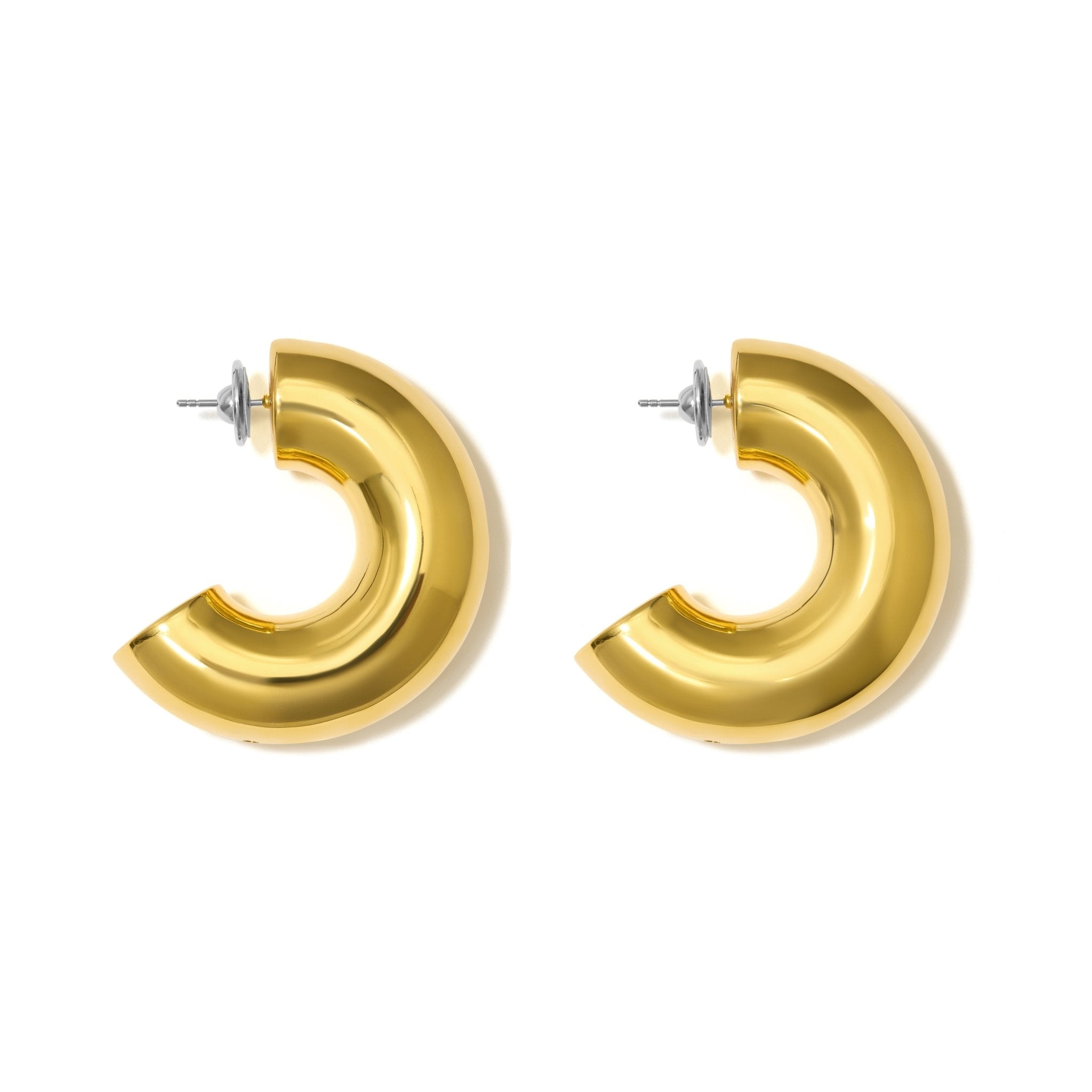 BOLD MAXI HOOP EARRING | 18K YELLOW GOLD PLATED SILVER