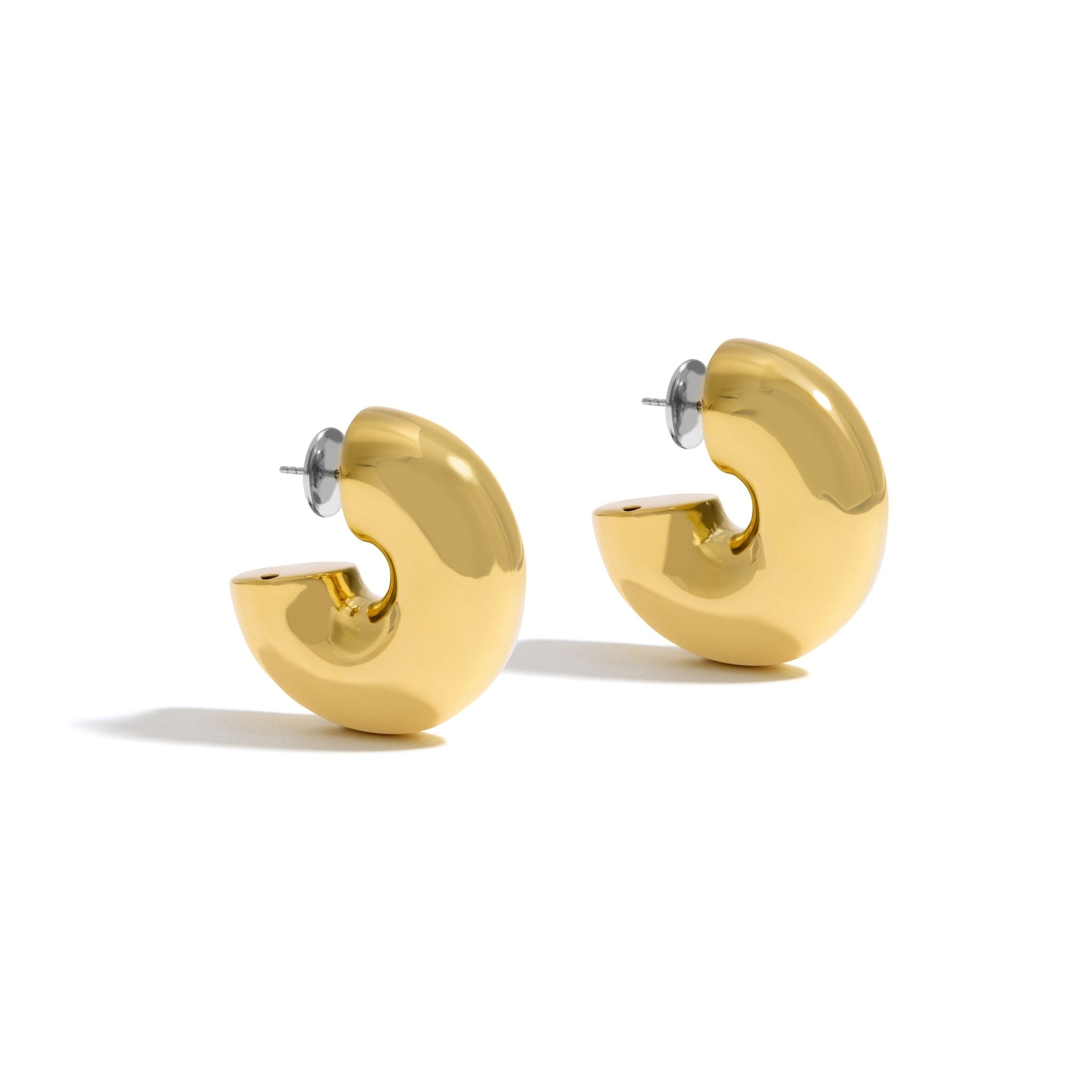 BOLD HOOP EARRING | 18K YELLOW GOLD PLATED SILVER