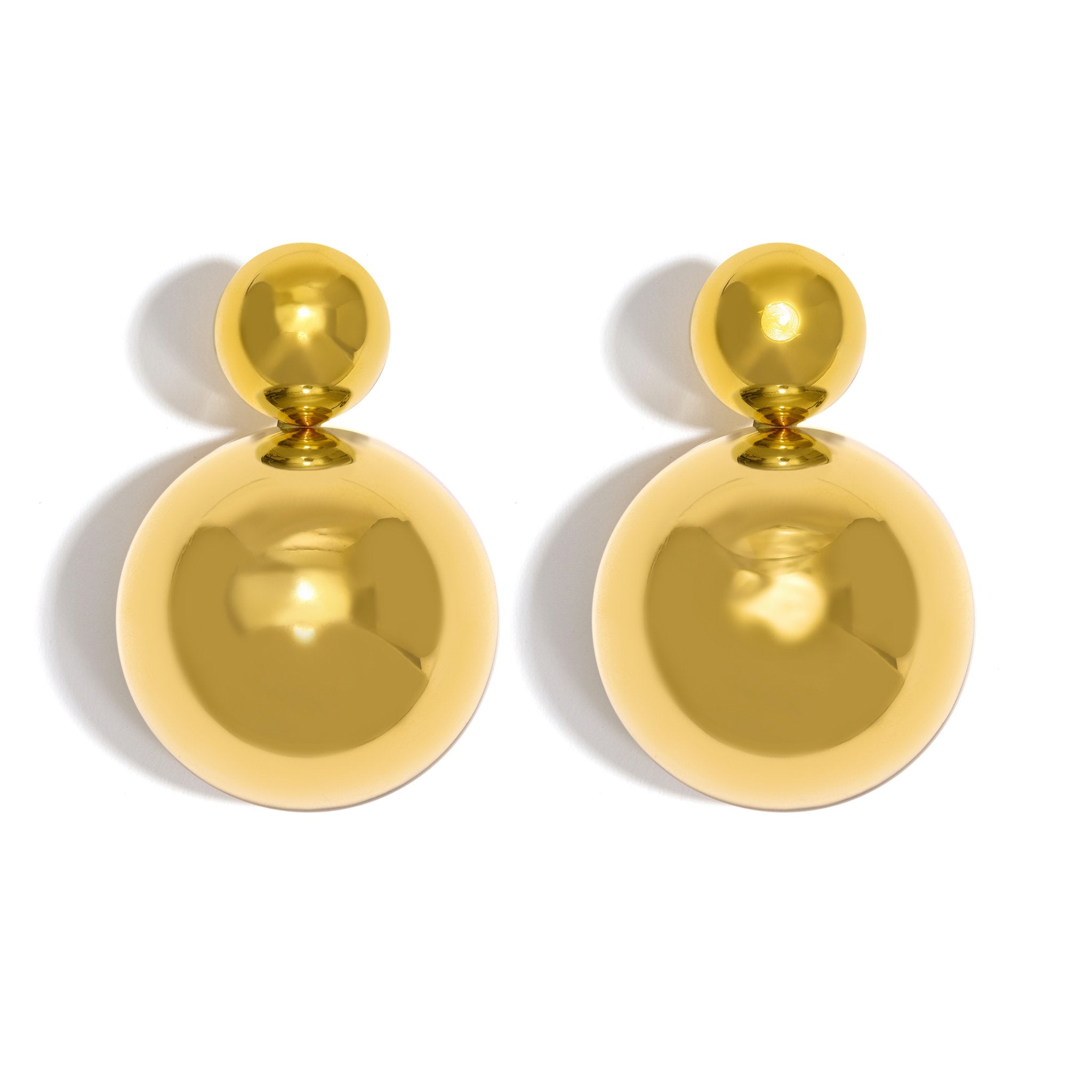 BOLD MAXI DUO EARRING | 18K YELLOW GOLD PLATED SILVER