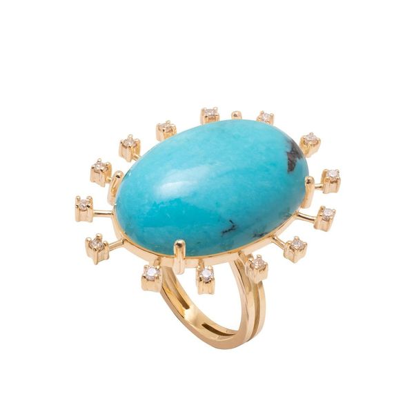 VITA RING IN 18K YELLOW GOLD WITH TURQUOISE AND DIAMOND