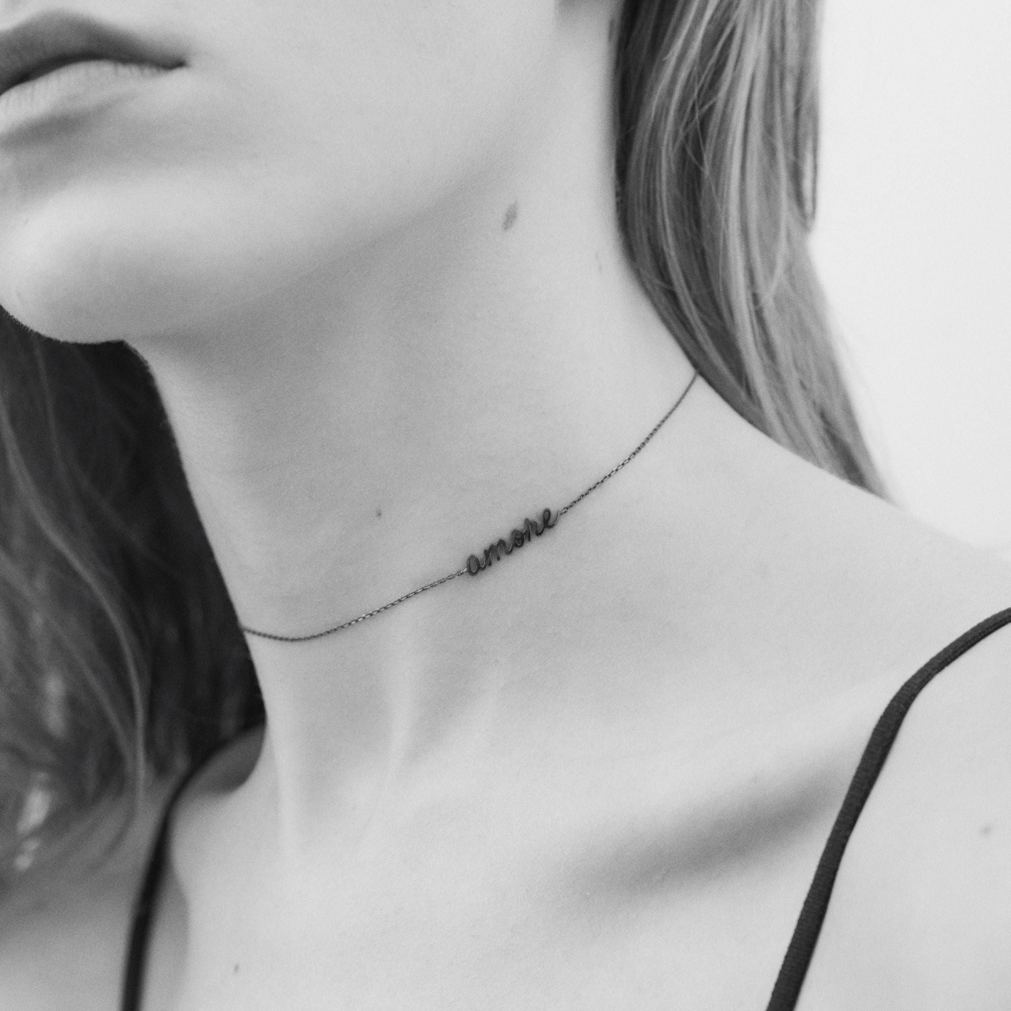 CHOKER AMORE IN BLACK RHODIUM PLATED 18K WHITE GOLD