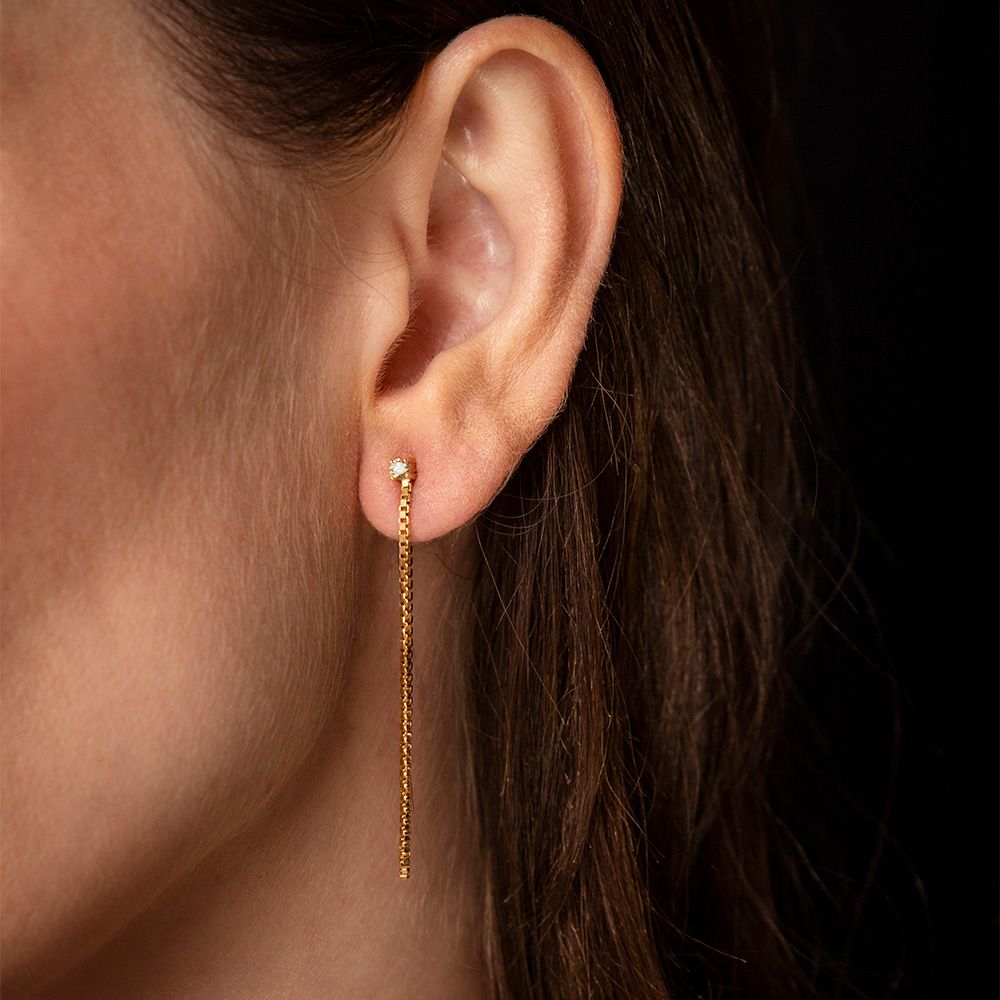 SINGLE CELEBRATE PLUS EARRING IN 18K YELLOW GOLD WITH DIAMOND