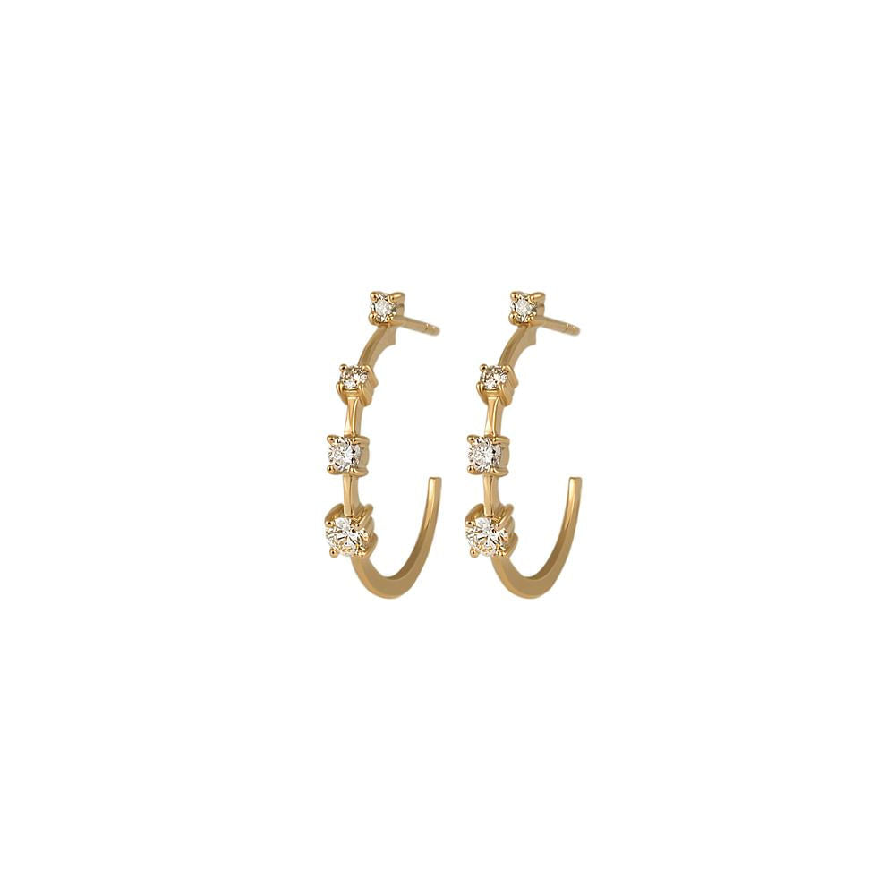 SMALL SAPPHIRE HOOP EARRING IN 18K YELLOW WITH DIAMOND