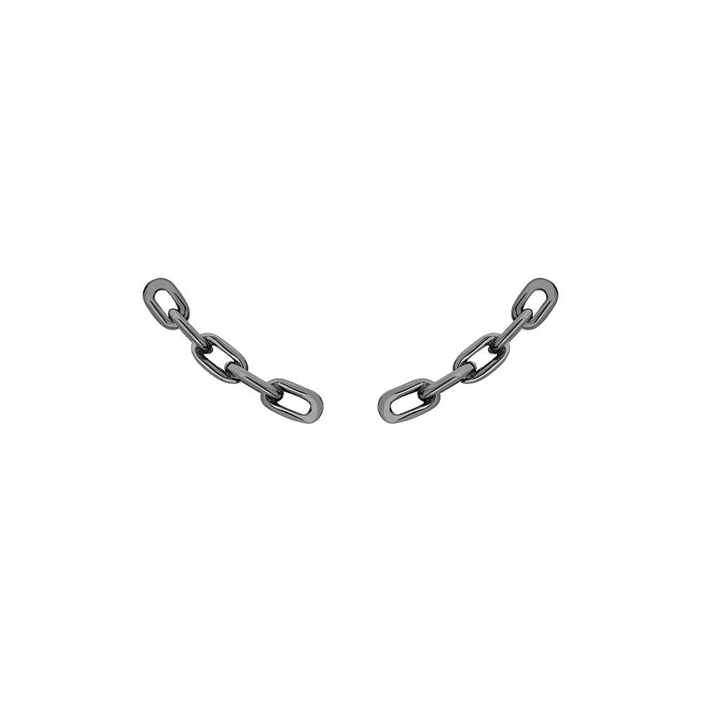 Chain Comet Earrings With Black Rhodium Plated Silver