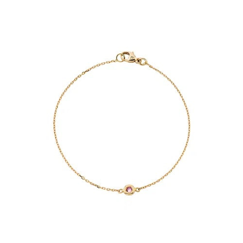 CHARM BRACELET IN 18K ROSE GOLD WITH PINK SAPPHIRE