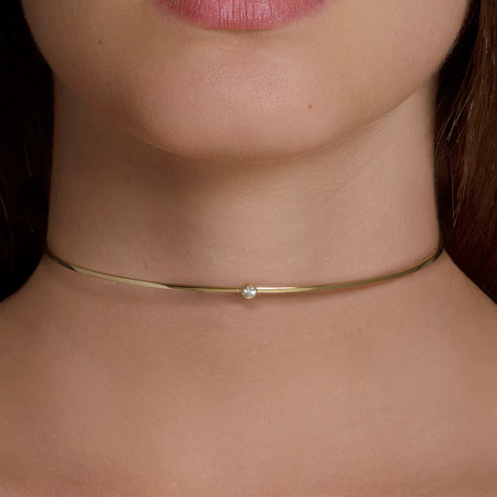 Love Ny Diamond Choker With 18K Yellow Gold