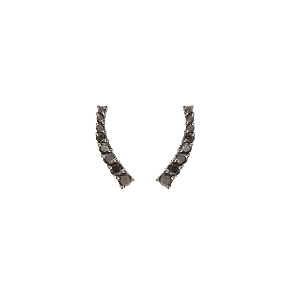 Comet Earring With Earring In White Gold 18K With Black Rhodium And Black Diamonds 1,00Ct