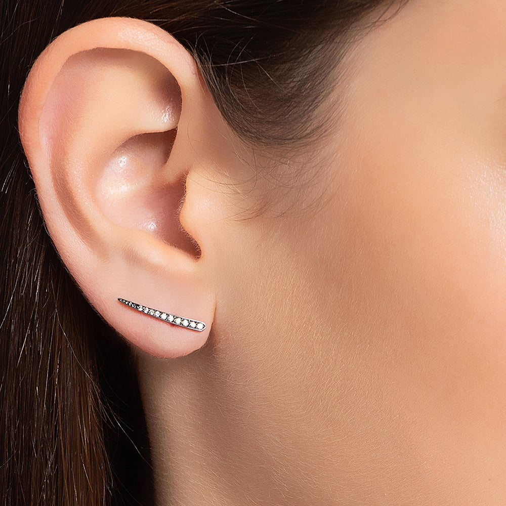 PISCINE MINI COMET IN BLACK RHODIUM PLATED 18K WHITE GOLD WITH DIAMOND