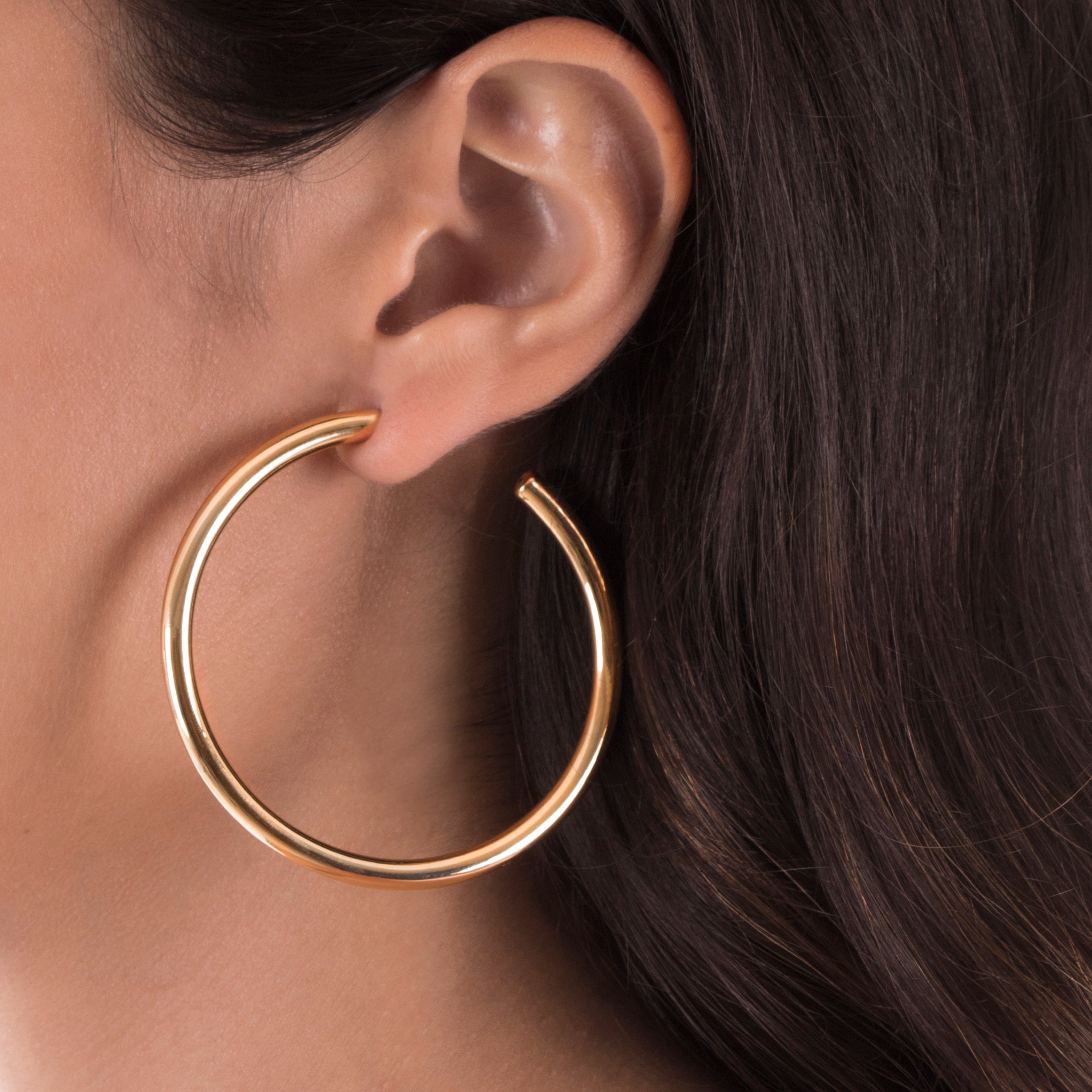 POP MEDIUM HOOP EARRING IN 18K YELLOW GOLD PLATED SILVER