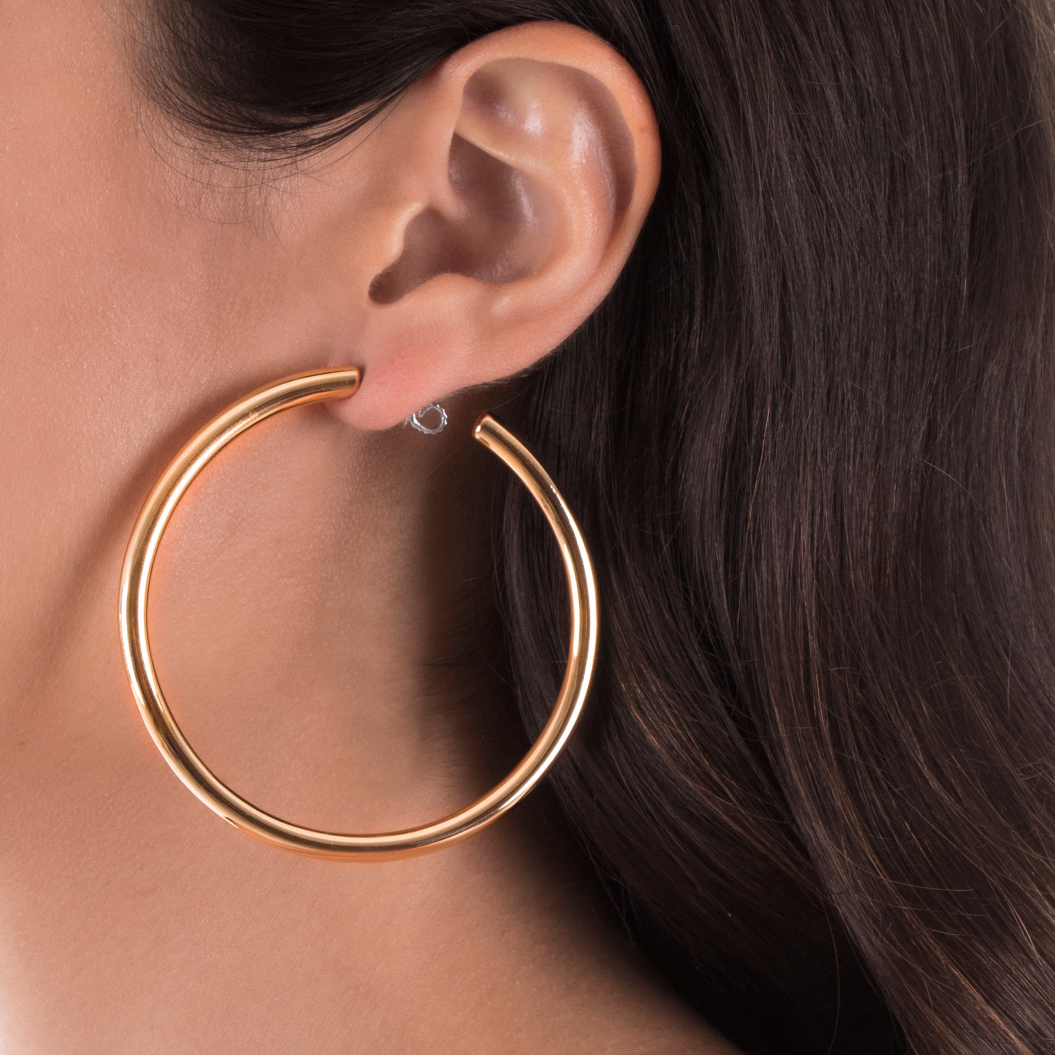 POP LARGE HOOP EARRING IN 18K YELLOW GOLD PLATED SILVER