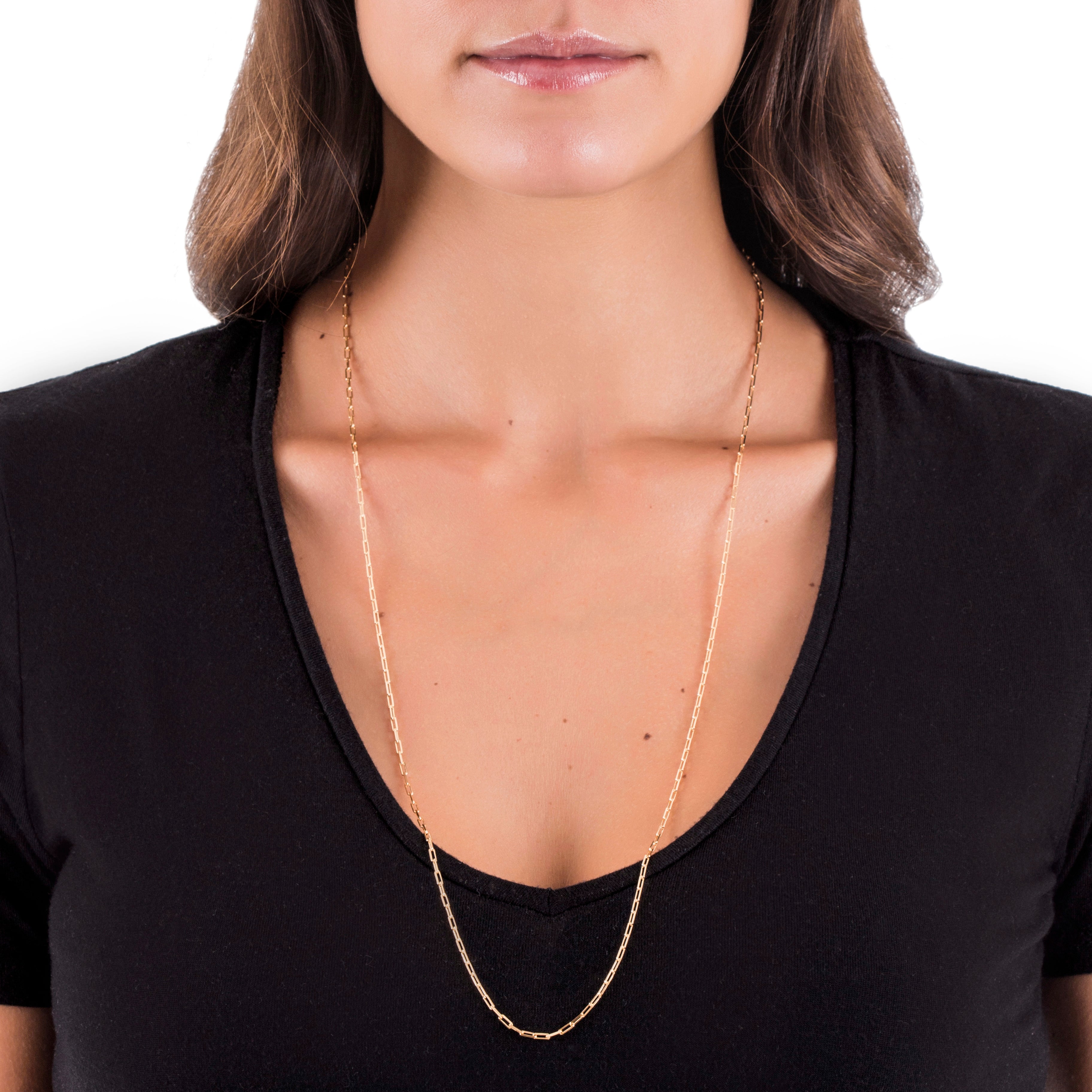 POP THIN LONG CHAIN NECKLACE IN 18K YELLOW GOLD PLATED SILVER