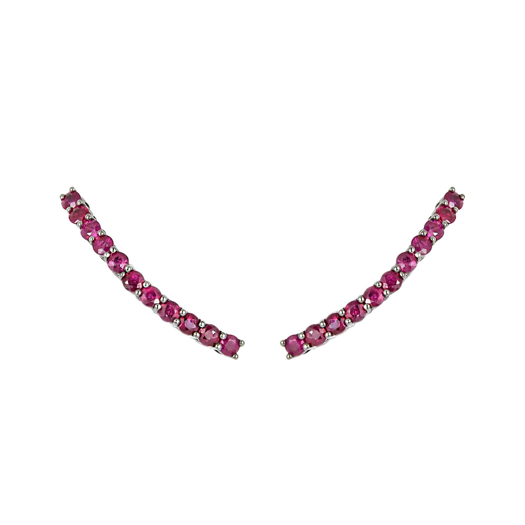 UNIVERSE COMET EARRING IN BLACK RHODIUM PLATED 18K WHITE GOLD WITH RUBY