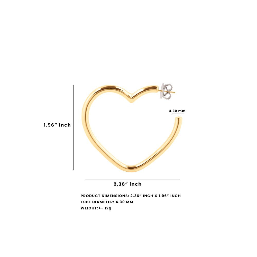 POP HEART HOOP EARRING IN 18K YELLOW GOLD PLATED SILVER