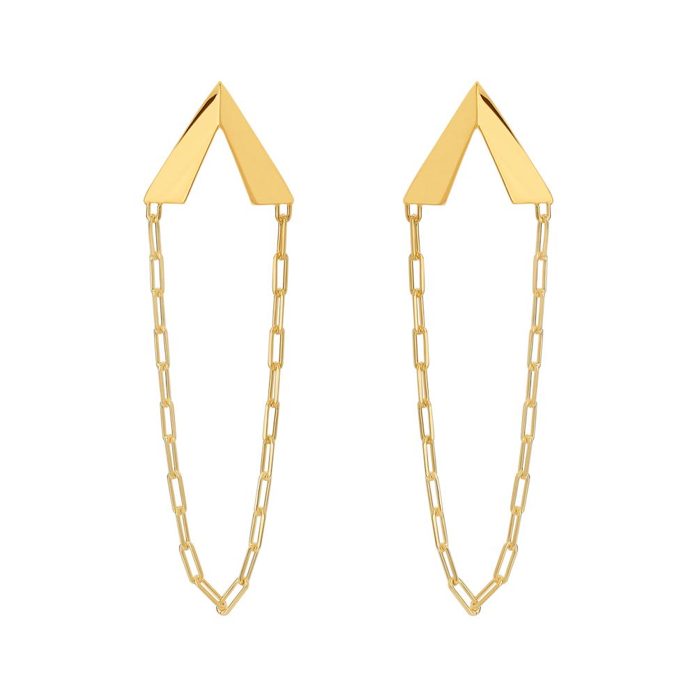 Rock Earrings With 18K Yellow Gold Plated Silver