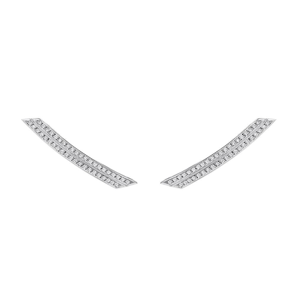 Slim Deco Comet With 18K White Gold And Diamonds