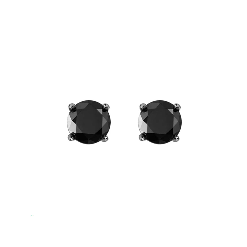 STUD EARRING IN 18K WHITE GOLD WITH BLACK DIAMOND