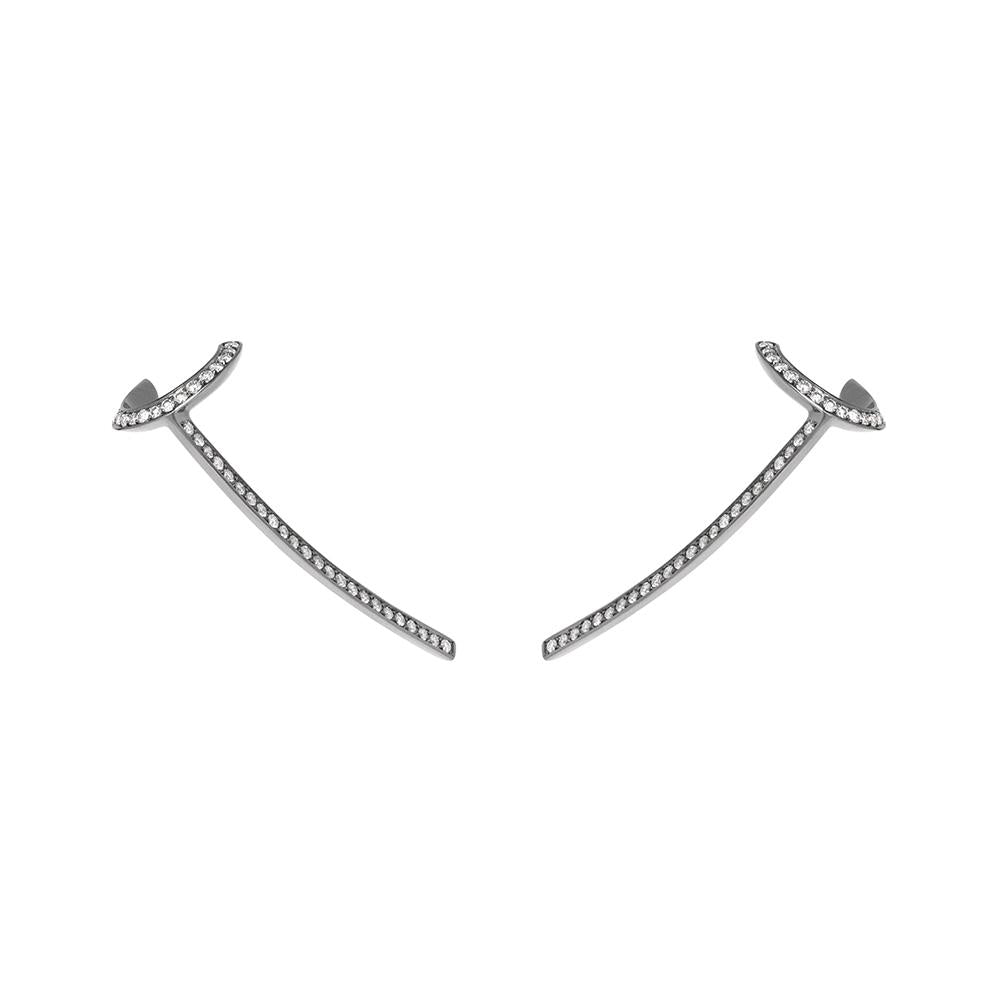 Style Earrings With 18K White Gold With Black Rhodium And Diamonds 0,65Ct
