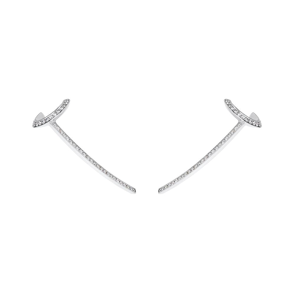 Style Earrings With 18K White Gold With Diamonds 0,65Ct
