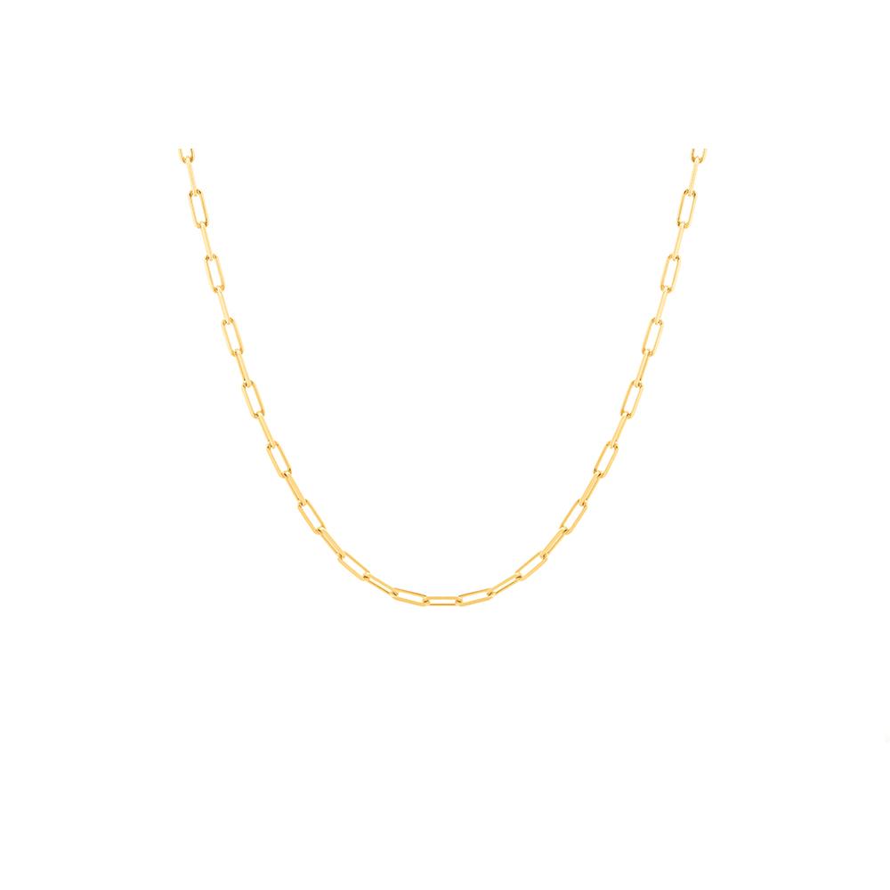 Thick Long Pop Chain Necklace With 18K Yellow Gold Plated Silver