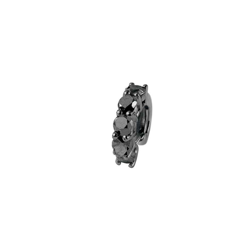 Voyeur Ear Cuff With 18K White Gold With Black Rhodium And Black Diamonds