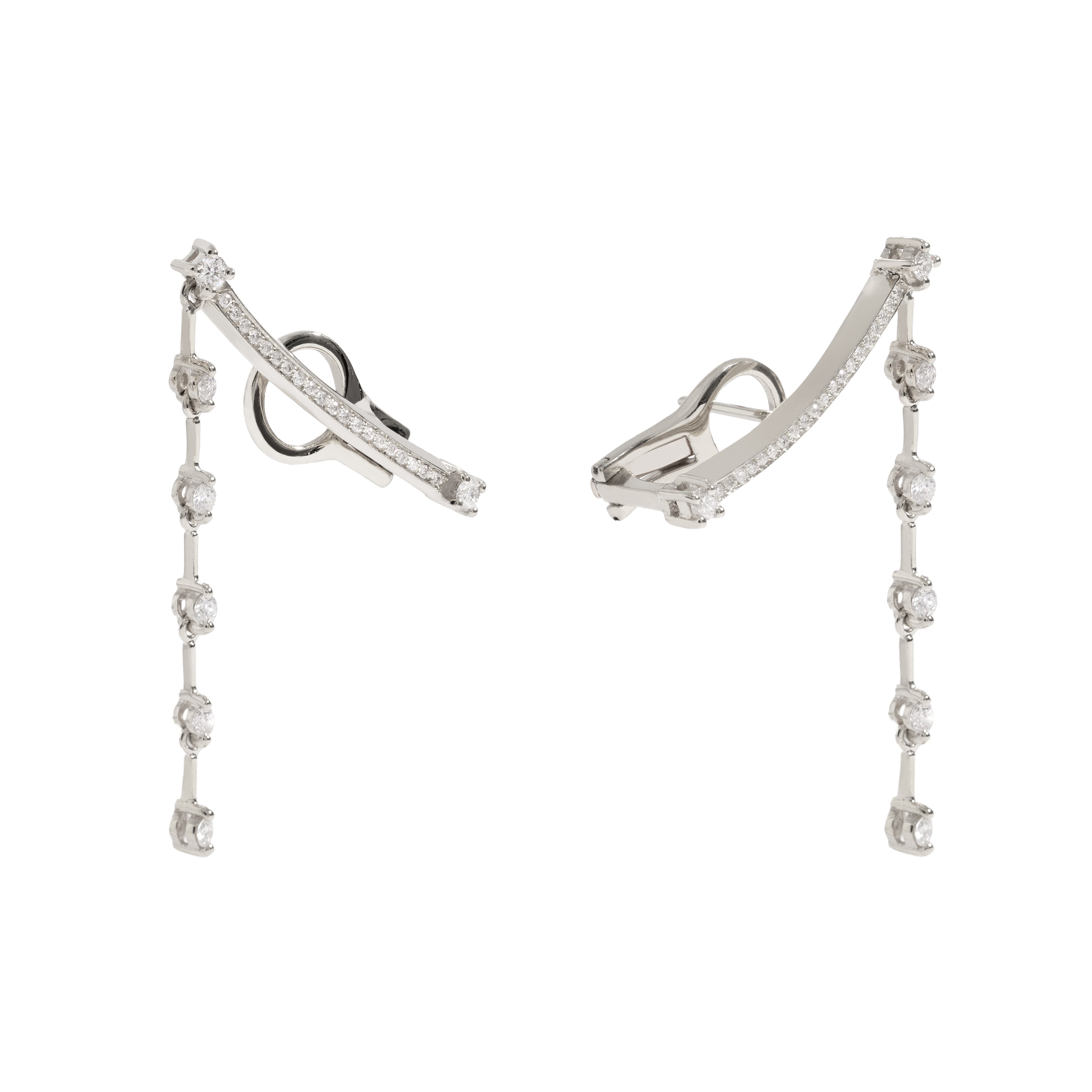 NEW VINTAGE EARRING IN 18K WHITE GOLD WITH DIAMOND