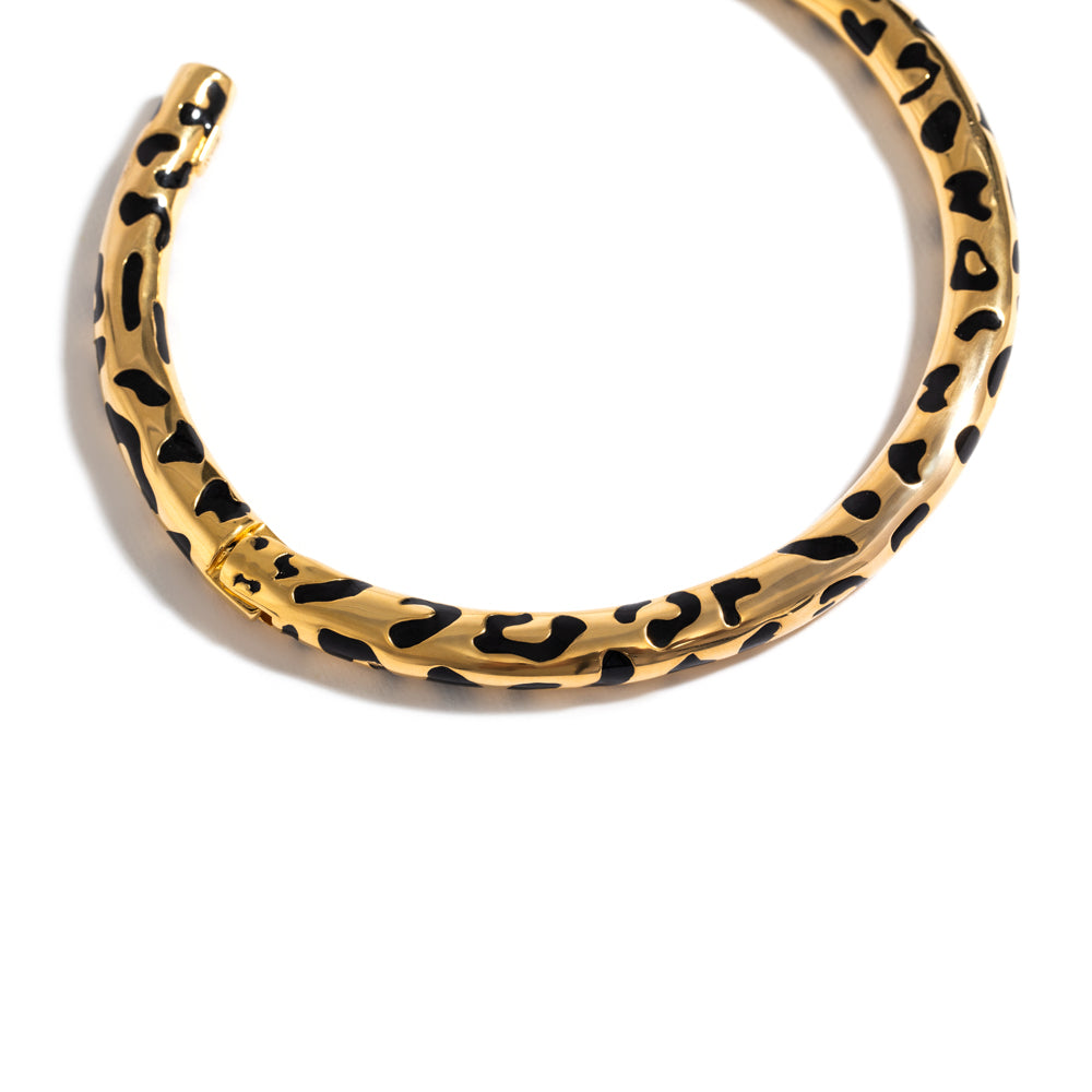 LEOPARDO NECKLACE IN 18K YELLOW GOLD PLATED SILVER WITH ENAMEL DETAILS