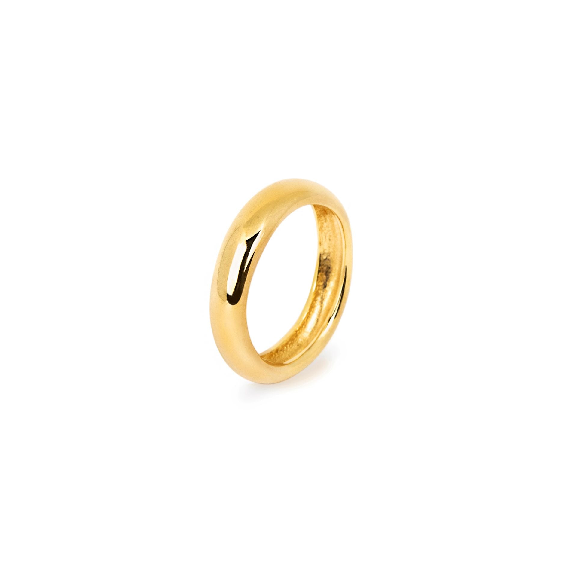 TUBE RING IN 18K YELLOW GOLD PLATED SILVER