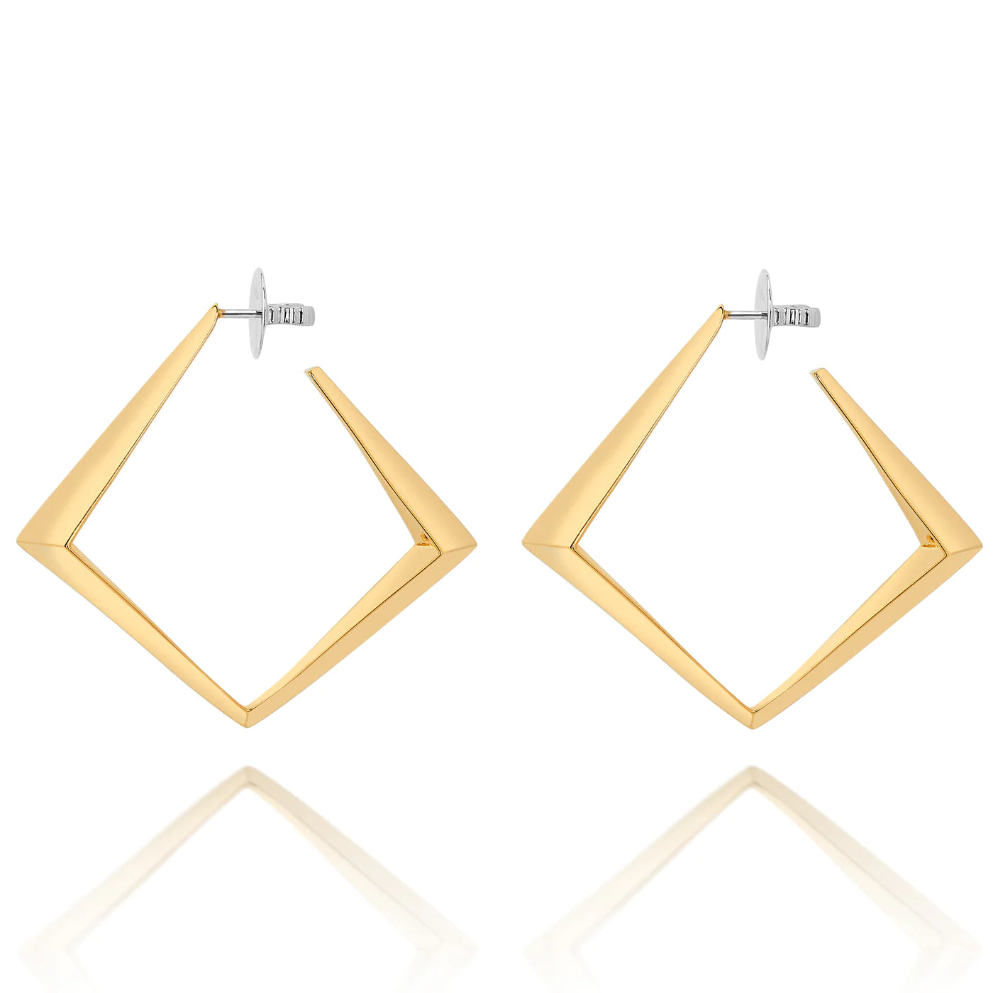 ROCK HOOPS IN 18K YELLOW GOLD PLATED SILVER