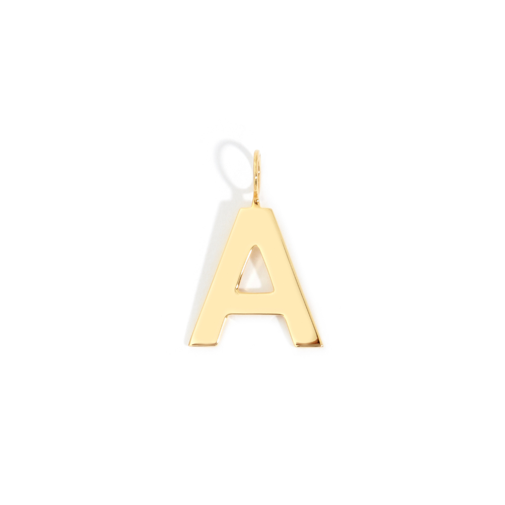 POP LARGE LETTER PENDANT IN 18K YELLOW GOLD PLATED SILVER