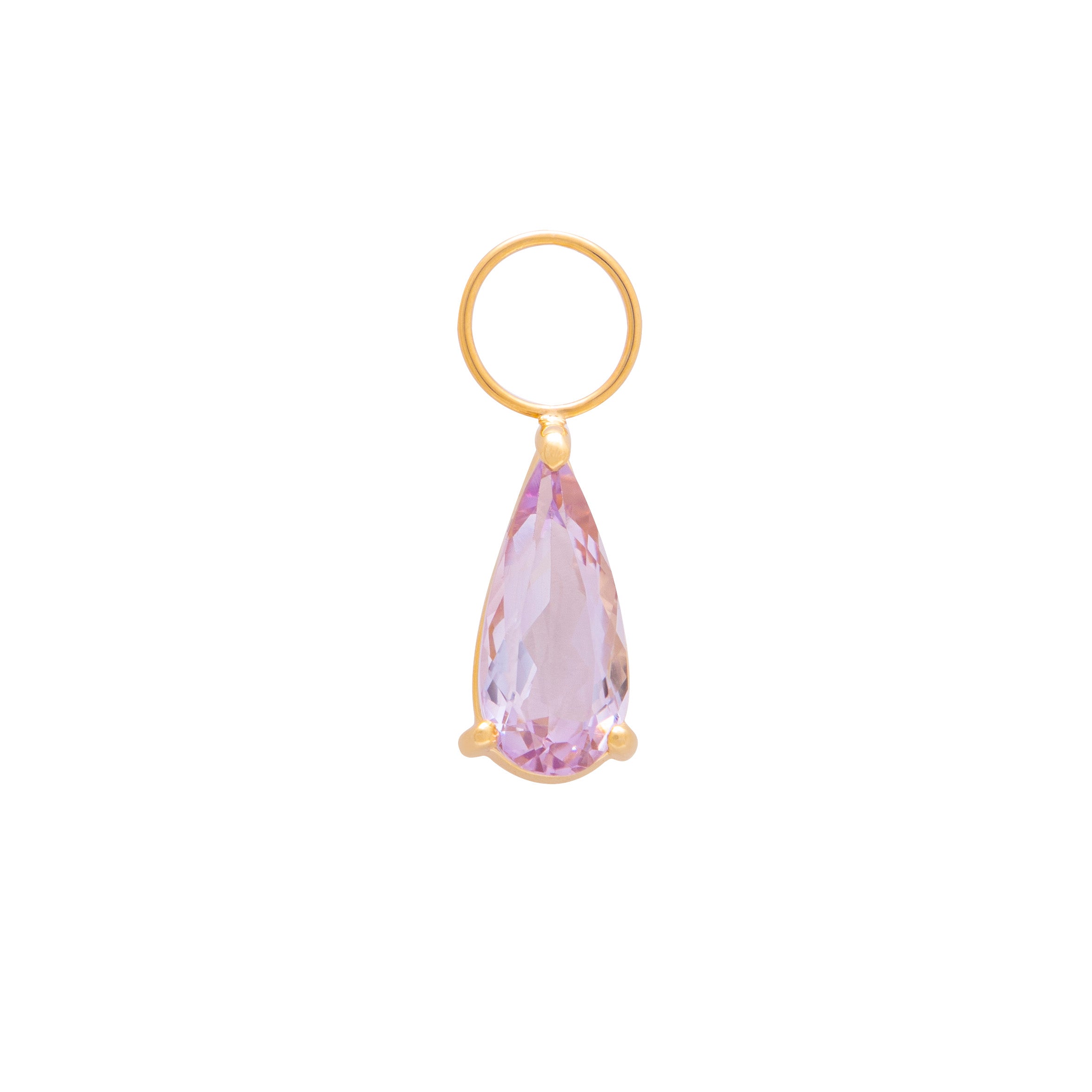 SMALL ROCK DROP PENDANT IN 18K YELLOW GOLD PLATED SILVER WITH AMETHYST