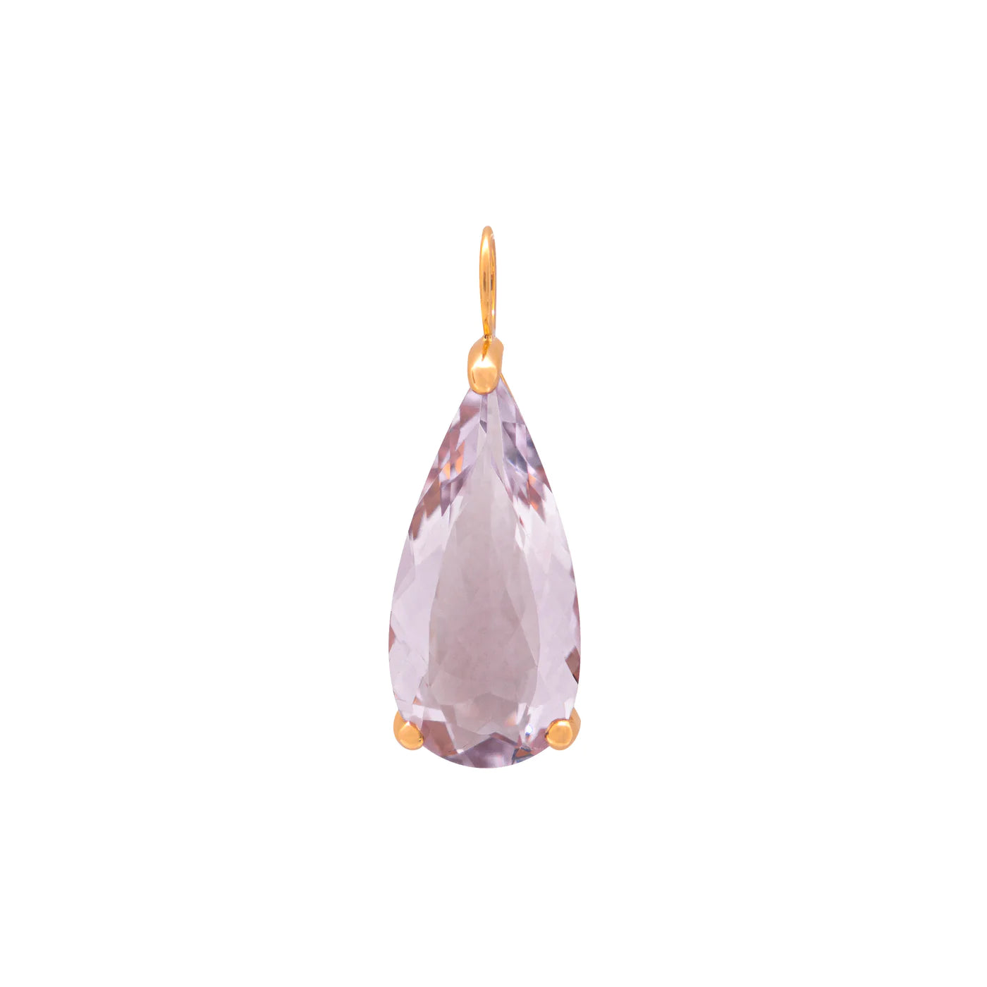 LARGE ROCK DROP PENDANT IN 18K YELLOW GOLD PLATED SILVER WITH AMETHYST