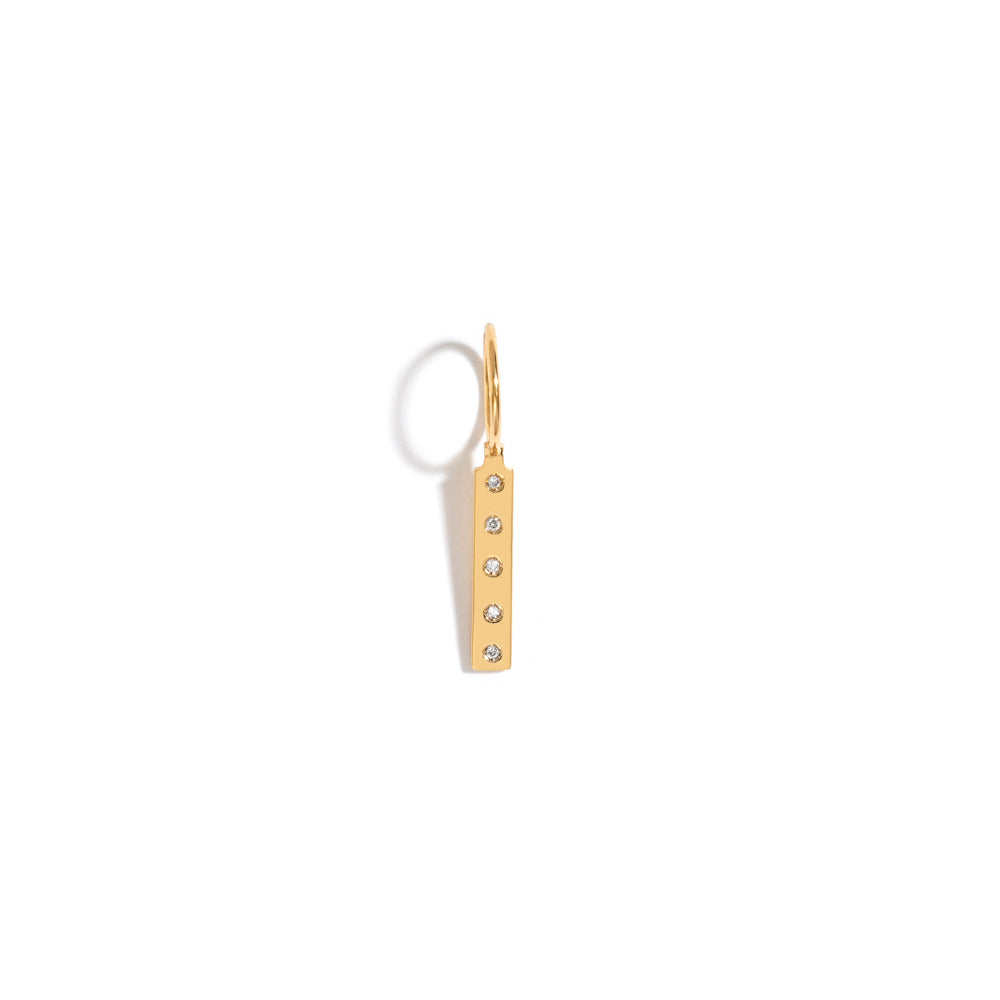 ROCK LETTER PENDANT IN 18K YELLOW GOLD PLATED SILVER WITH DIAMOND