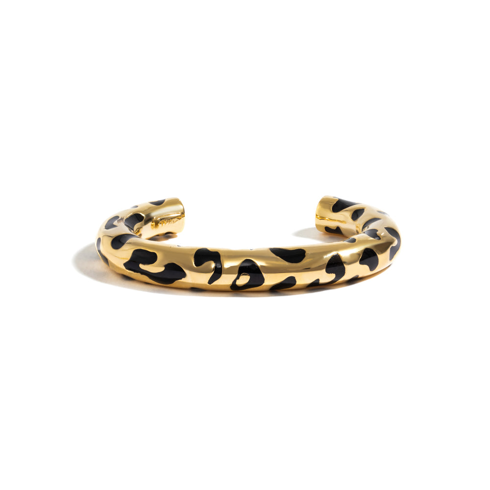 LEOPARDO BRACELET IN 18K YELLOW GOLD PLATED SILVER WITH ENAMEL DETAILS