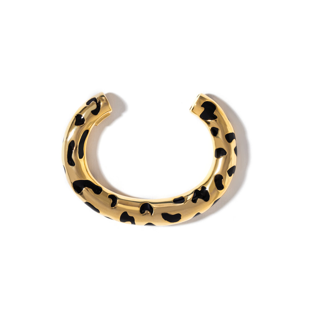 LEOPARDO BRACELET IN 18K YELLOW GOLD PLATED SILVER WITH ENAMEL DETAILS