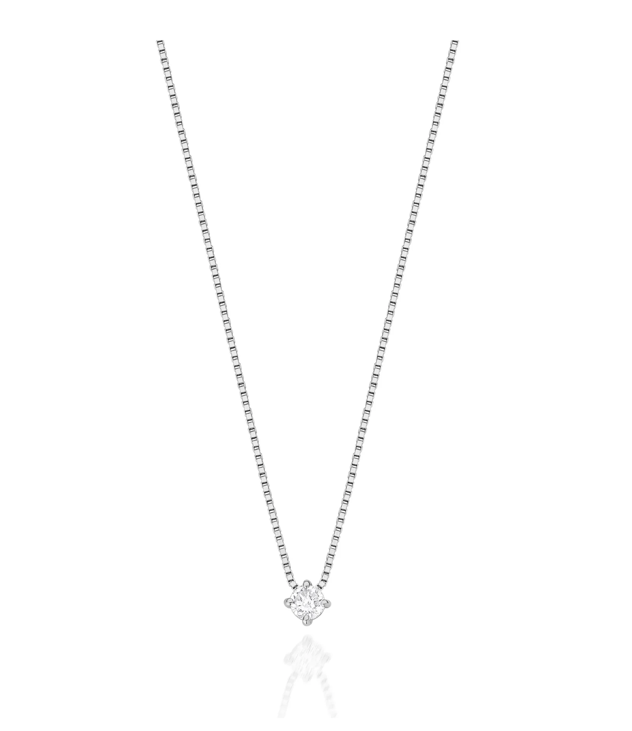 SPECIAL NECKLACE IN 18K WHITE GOLD WITH SOLITARY DIAMOND