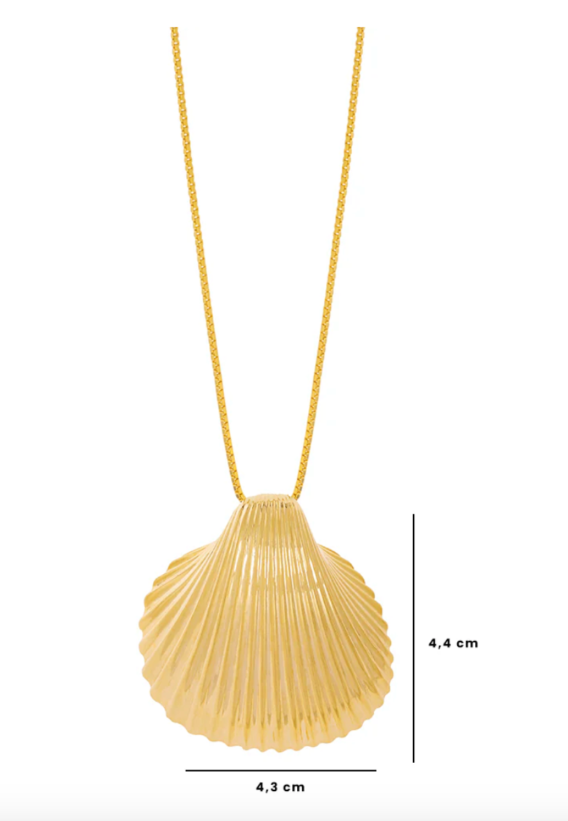 MARE LARGE SHELL NECKLACE IN 18K YELLOW GOLD PLATED SILVER