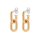 LARGE DOUBLE LINK EARRING IN 18K YELLOW GOLD PLATED SILVER