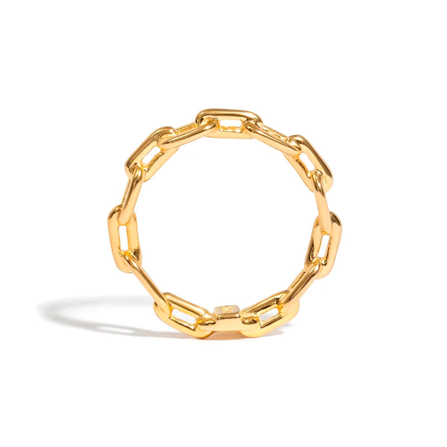 CHAIN RING IN 18K YELLOW GOLD PLATED SILVER