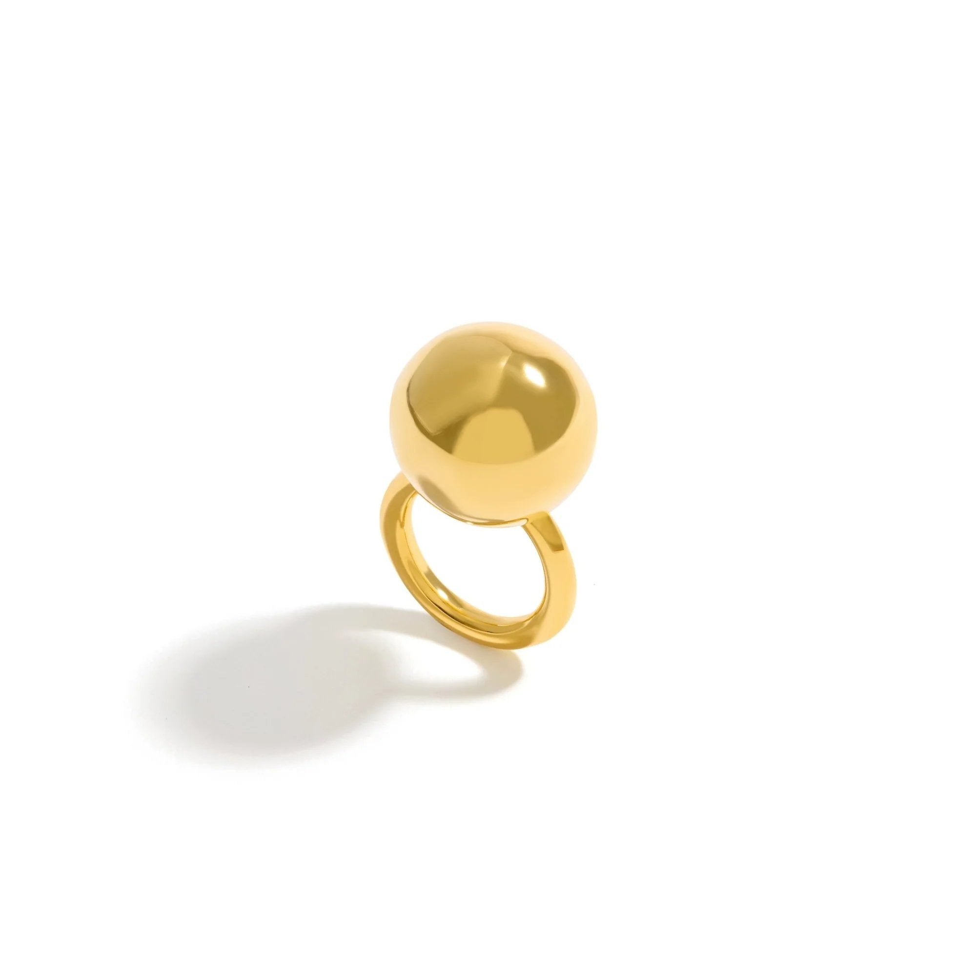 BOLD SPHERE RING | 18K YELLOW GOLD PLATED SILVER