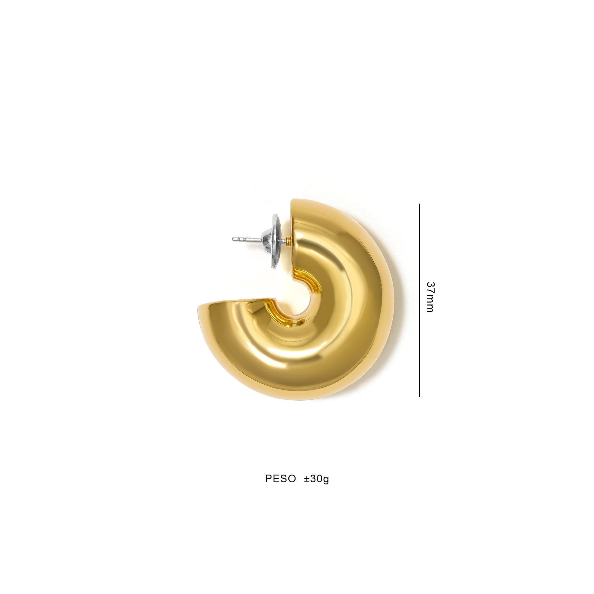 BOLD HOOP EARRING | 18K YELLOW GOLD PLATED SILVER